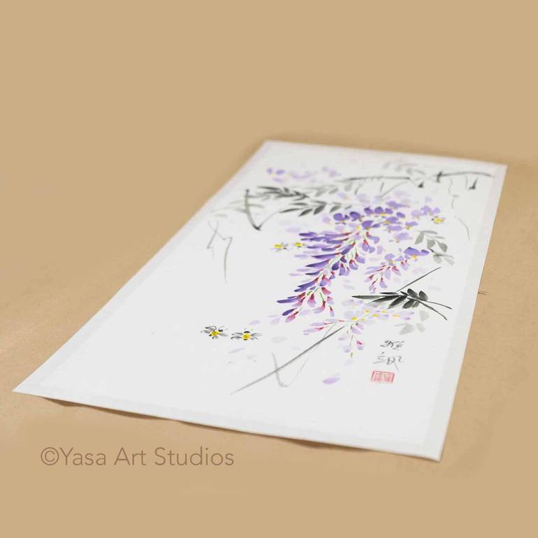 Original Minimalism Floral Painting by Yasa Mt