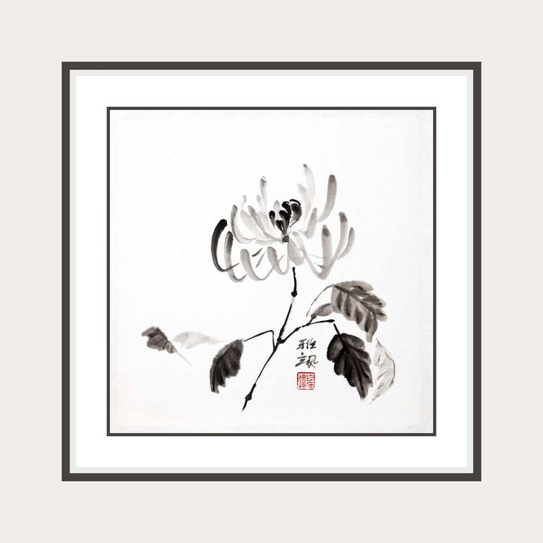 Original Symbolism Floral Painting by Yasa Mt