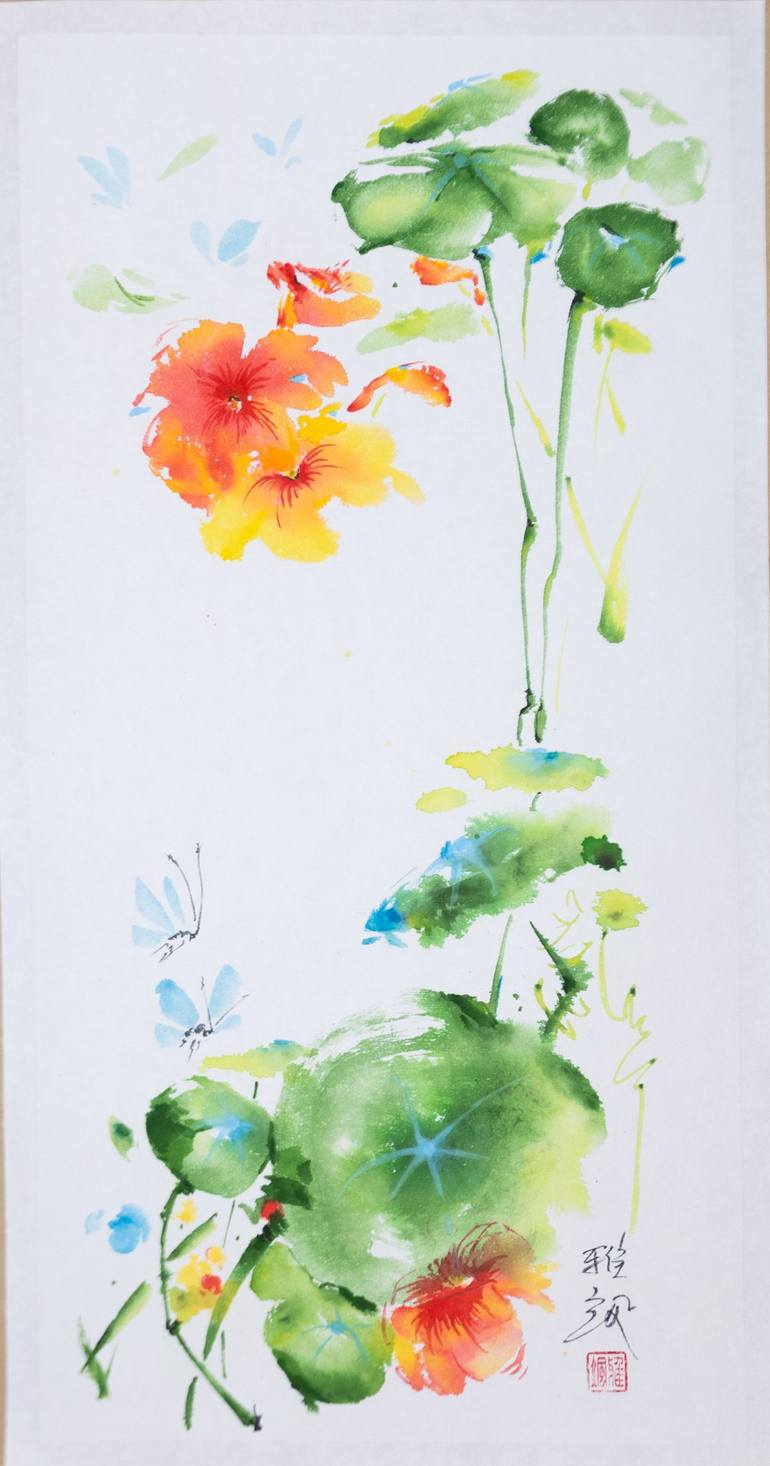 Original Symbolism Floral Paintings by Yasa Mt