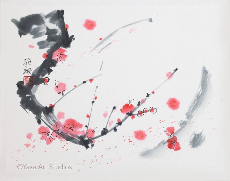 Original Symbolism Floral Paintings by Yasa Mt