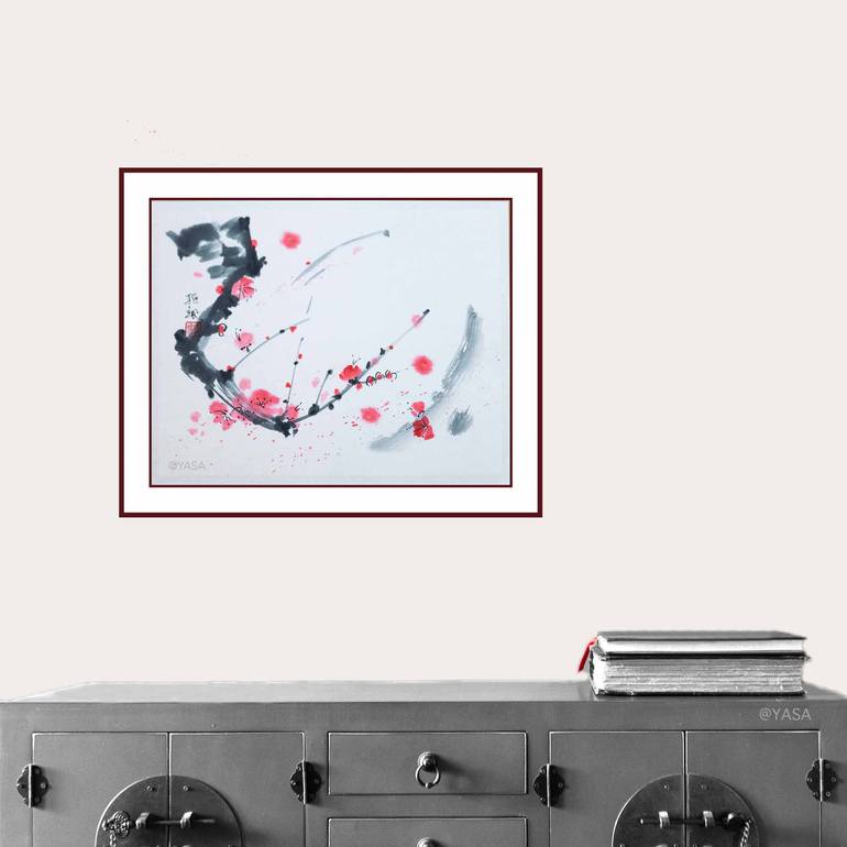 Original Symbolism Floral Painting by Yasa Mt