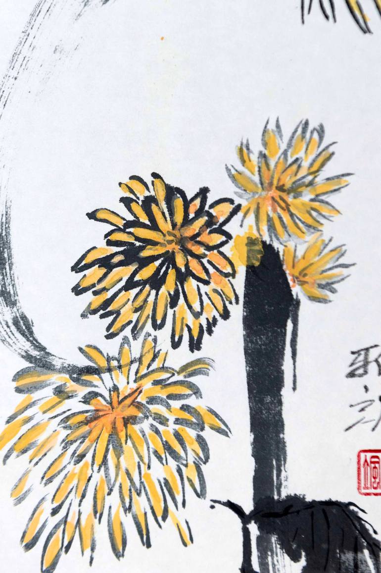 Original Symbolism Floral Painting by Yasa Mt