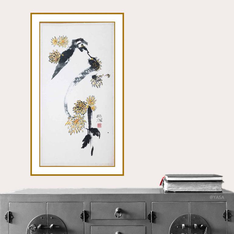 Original Symbolism Floral Painting by Yasa Mt