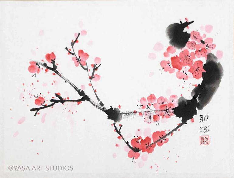 Original Symbolism Floral Paintings by Yasa Mt