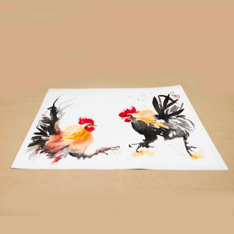 Original Symbolism Animal Painting by Yasa Mt