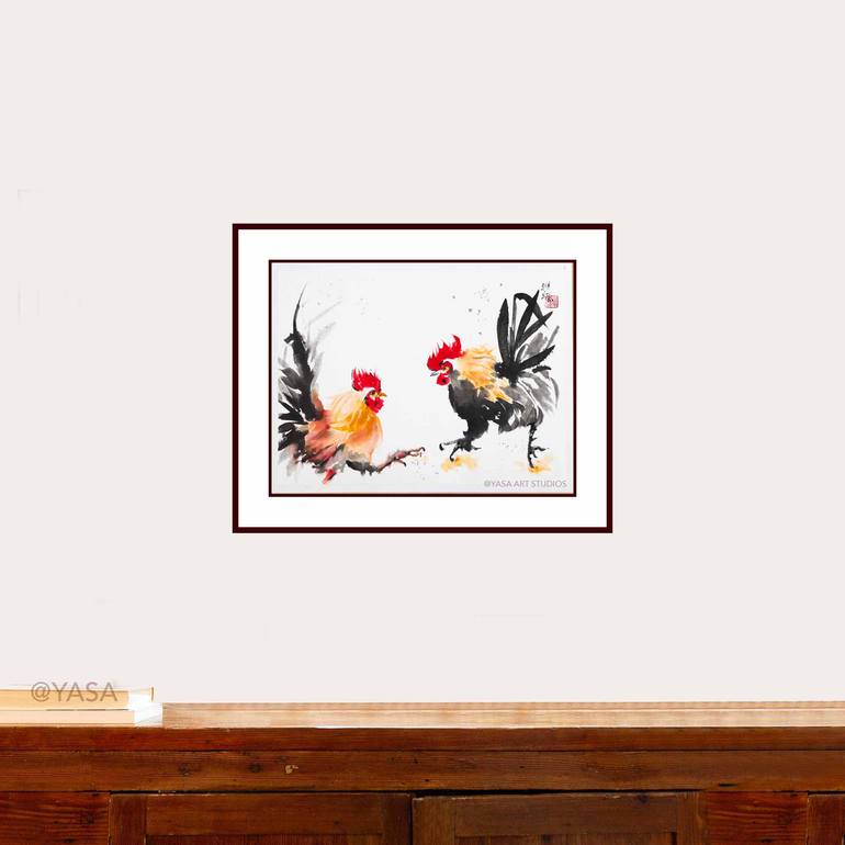 Original Symbolism Animal Painting by Yasa Mt