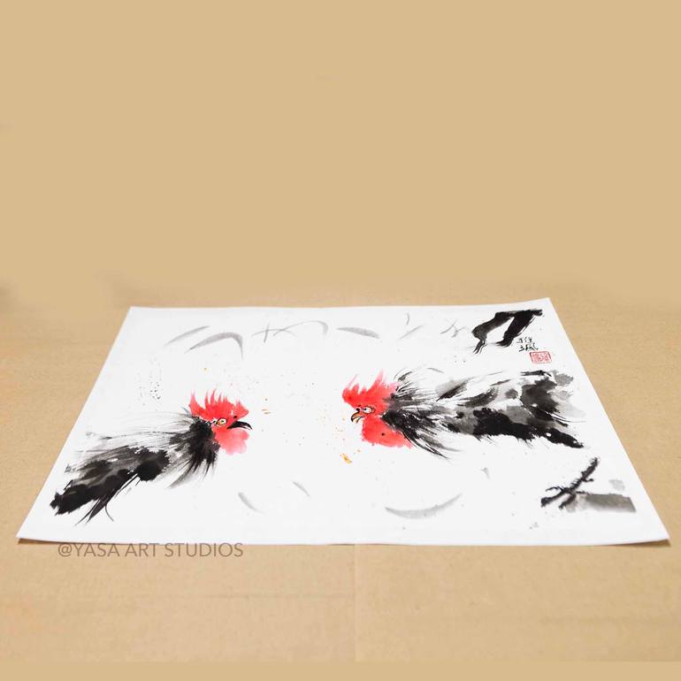 Original Symbolism Animal Painting by Yasa Mt