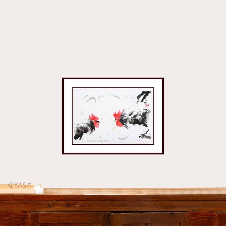 Original Symbolism Animal Painting by Yasa Mt