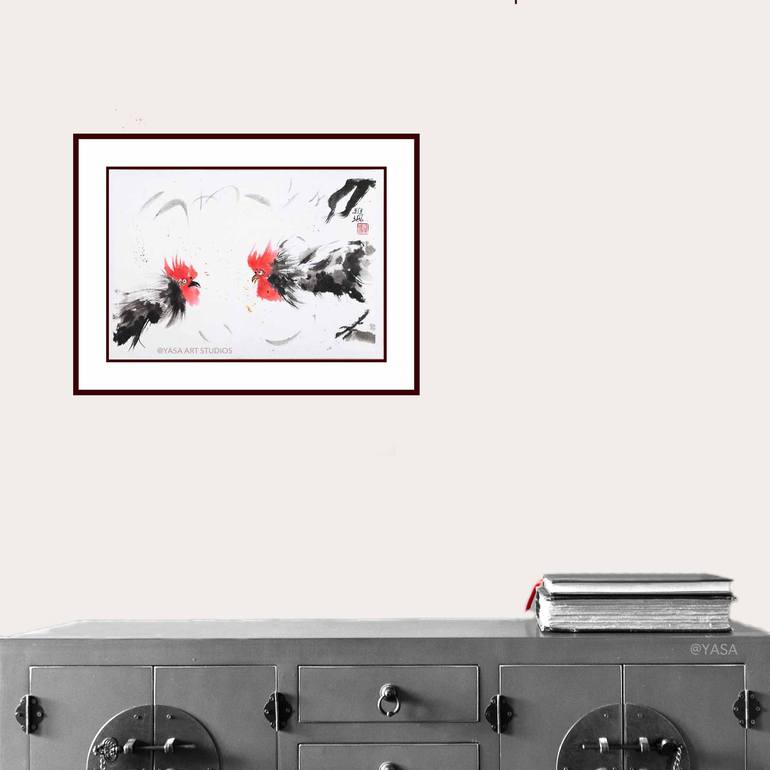 Original Symbolism Animal Painting by Yasa Mt