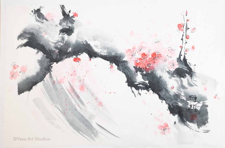 Original Symbolism Floral Paintings by Yasa Mt