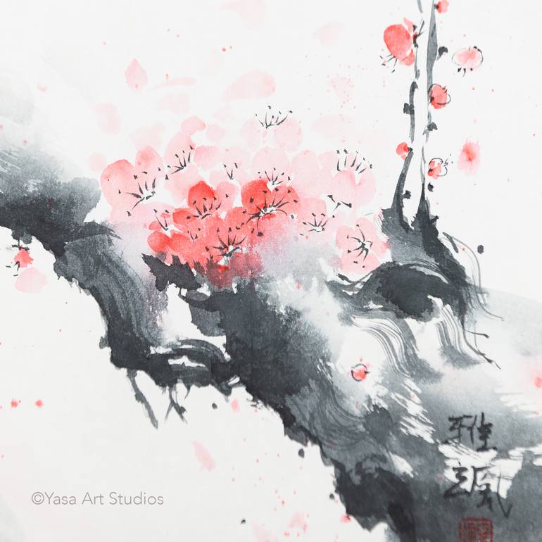 Original Symbolism Floral Painting by Yasa Mt