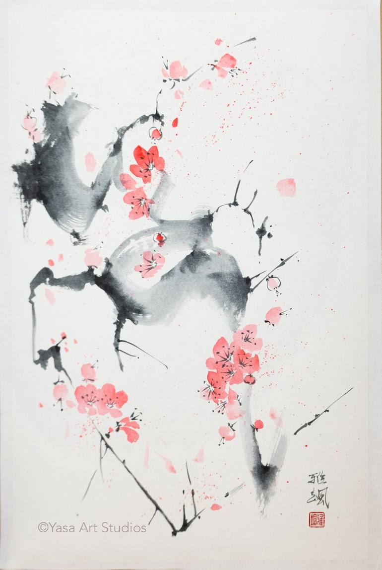Original Symbolism Floral Paintings by Yasa Mt