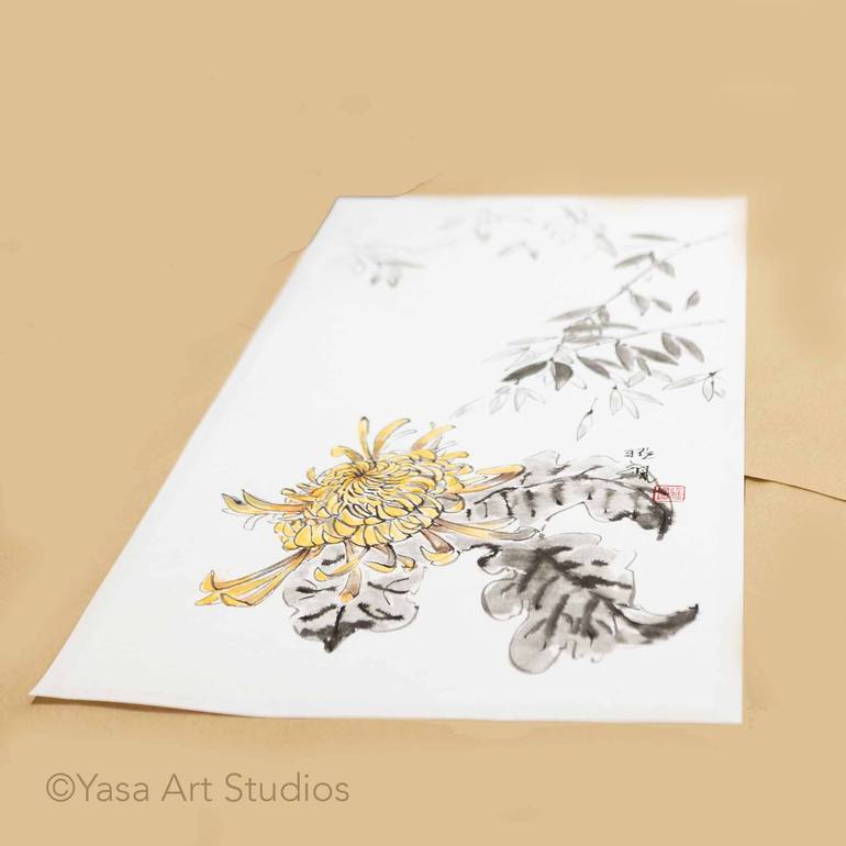 Original Symbolism Floral Painting by Yasa Mt