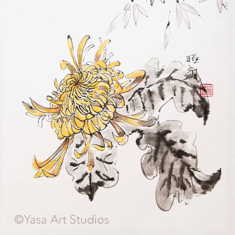 Original Symbolism Floral Painting by Yasa Mt