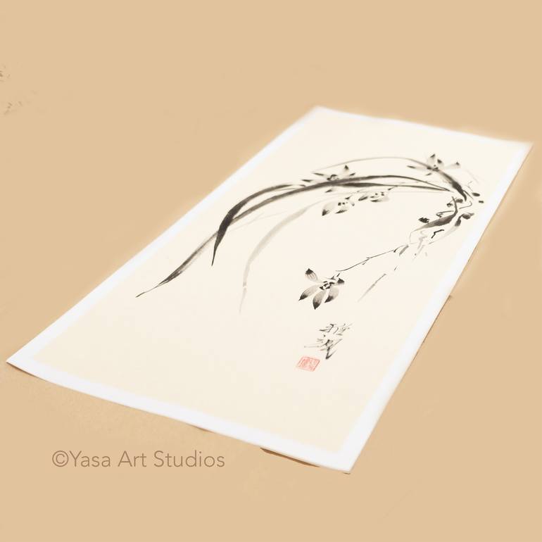 Original Minimalism Floral Painting by Yasa Mt