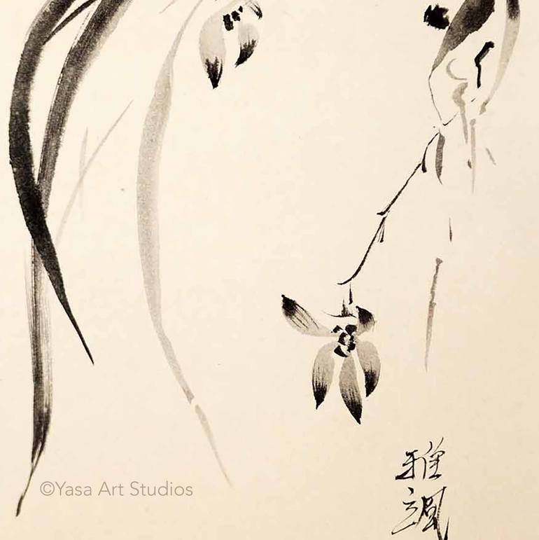 Original Minimalism Floral Painting by Yasa Mt