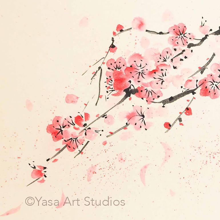 Original Symbolism Floral Painting by Yasa Mt