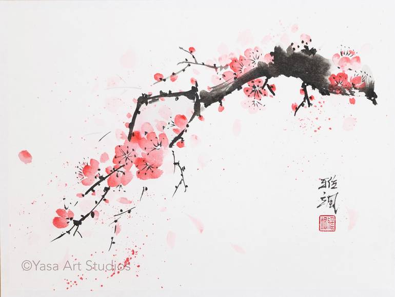 Original Symbolism Floral Paintings by Yasa Mt
