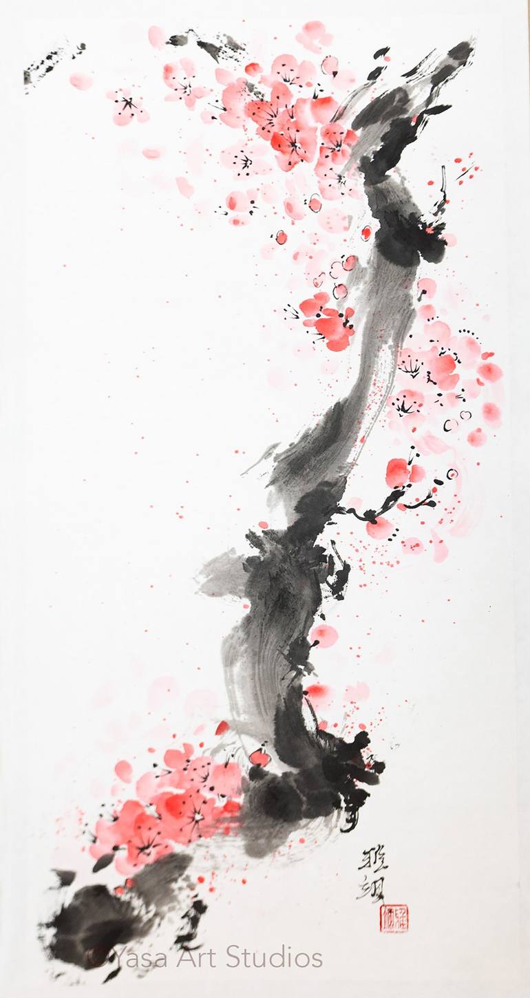 Original Symbolism Floral Paintings by Yasa Mt