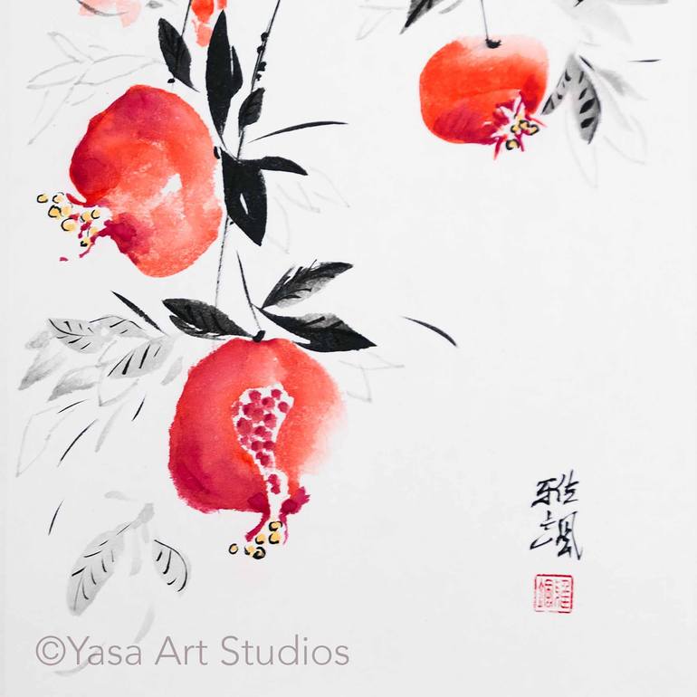 Original Symbolism Botanic Painting by Yasa Mt