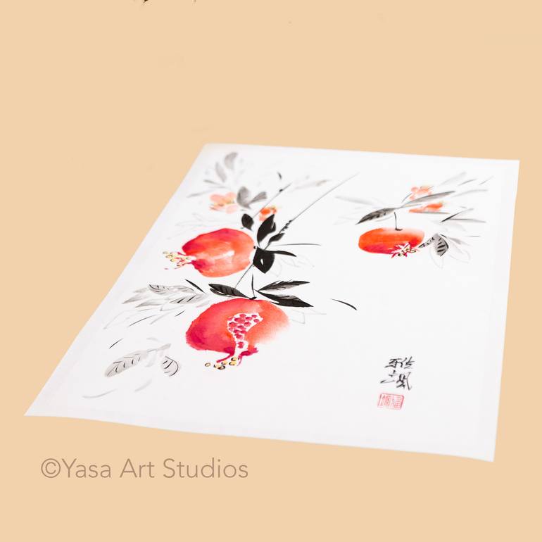 Original Symbolism Botanic Painting by Yasa Mt