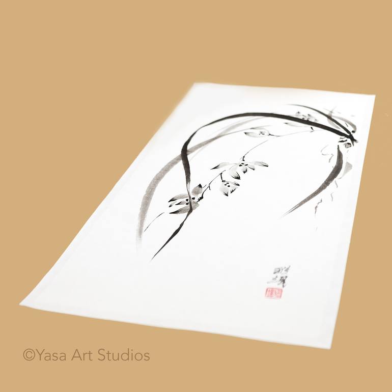 Original Minimalism Floral Painting by Yasa Mt