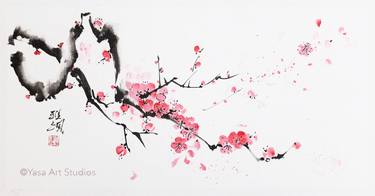 Original Symbolism Floral Painting by Yasa Mt