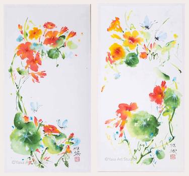 Original Symbolism Floral Painting by Yasa Mt