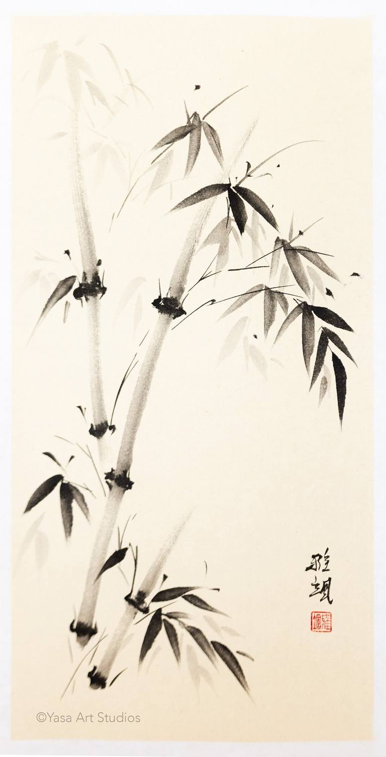 Original Minimalism Botanic Paintings by Yasa Mt