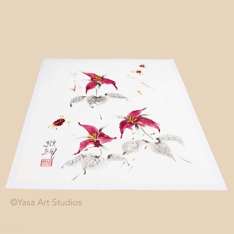 Original Minimalism Floral Painting by Yasa Mt