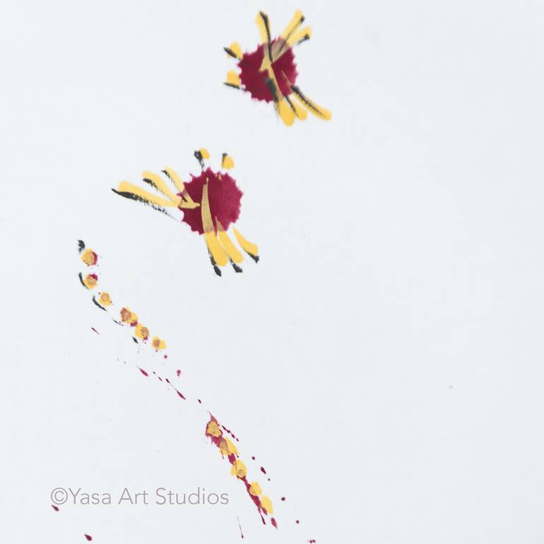 Original Minimalism Floral Painting by Yasa Mt