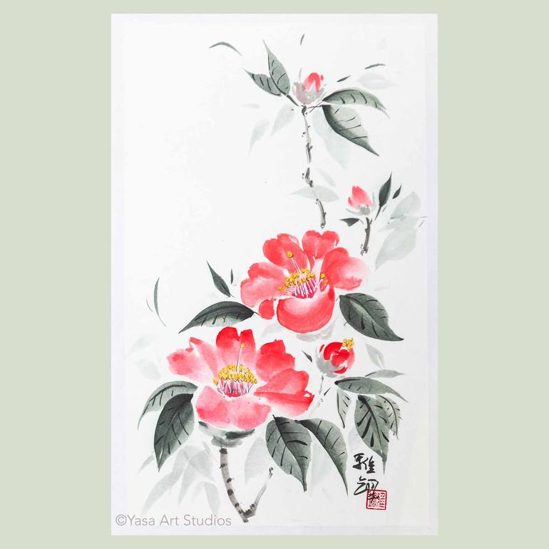Original Symbolism Floral Painting by Yasa Mt