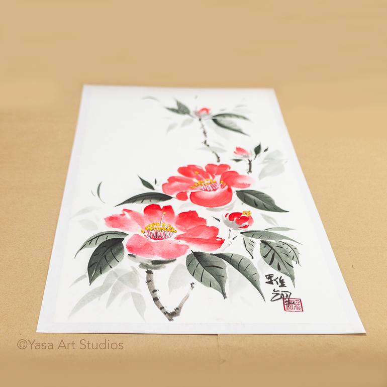 Original Symbolism Floral Painting by Yasa Mt