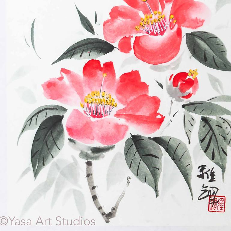 Original Symbolism Floral Painting by Yasa Mt