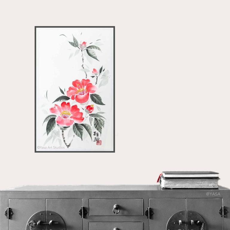 Original Symbolism Floral Painting by Yasa Mt