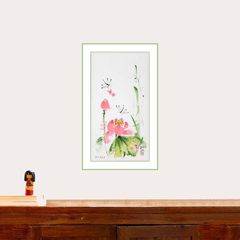 Original Minimalism Floral Painting by Yasa Mt
