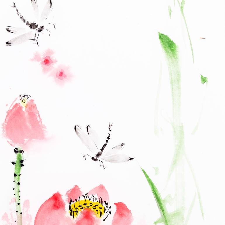 Original Minimalism Floral Painting by Yasa Mt