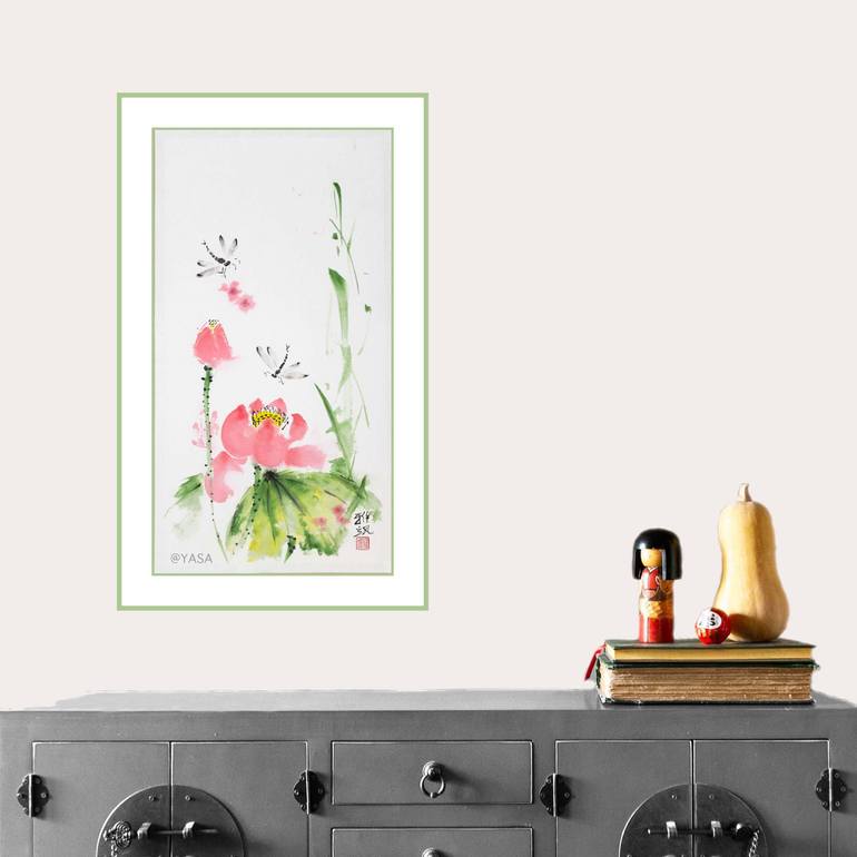 Original Minimalism Floral Painting by Yasa Mt