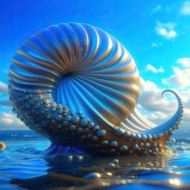 Original Illustration Seascape Digital by Anastasia Malovana