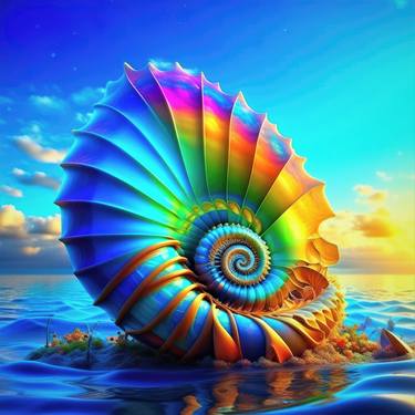 Toll Nautilus Shell in Rainbow Colors thumb