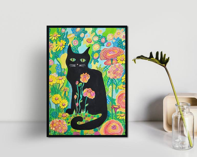 Original Cats Painting by Jo Claire Hall