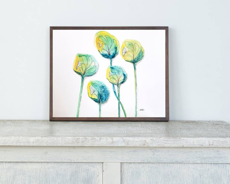 Original Contemporary Floral Painting by Jo Claire Hall