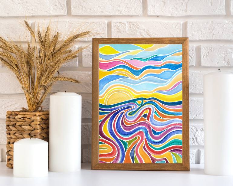 Original Abstract Landscape Painting by Jo Claire Hall