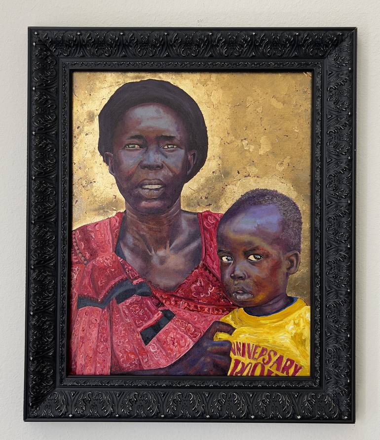 Original Fine Art Portrait Painting by Mandla Senzanje