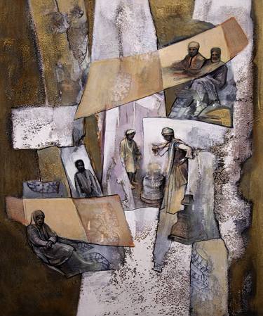 Original Contemporary People Mixed Media by Nasser Palangi