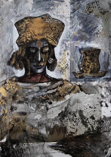 Original Women Mixed Media by Nasser Palangi