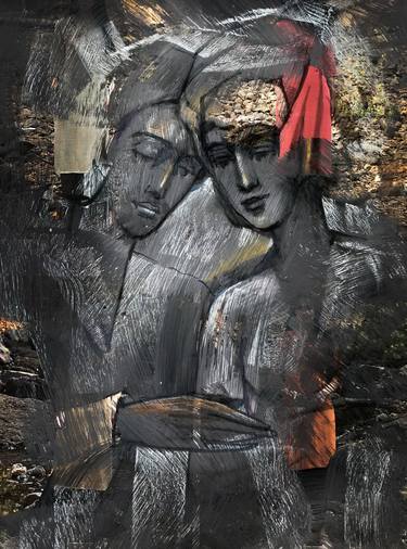 Original Contemporary Women Mixed Media by Nasser Palangi