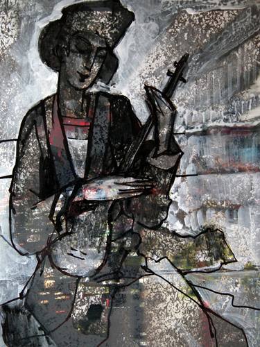 Original Women Mixed Media by Nasser Palangi