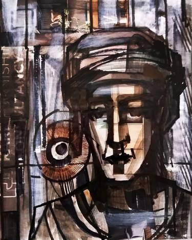 Original Conceptual People Mixed Media by Nasser Palangi