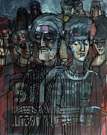 Print of People Mixed Media by Nasser Palangi